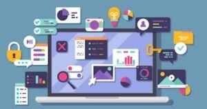 monitor con imagen de sitio web