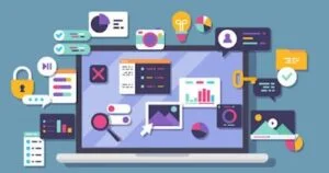 monitor con imagen de sitio web